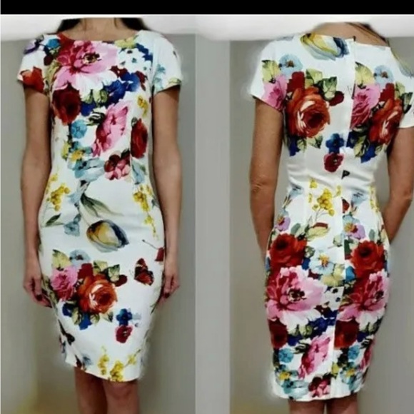 Dolce & Gabbana White Floral Midi Dress